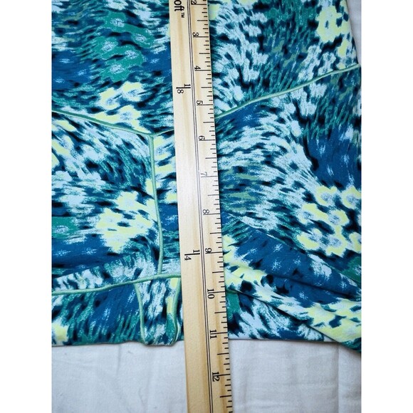 AERIE Real Me Xtra Hold Up 7/8‎ Green Blue Print Leggings MEDIUM NWT - Picture 6 of 7